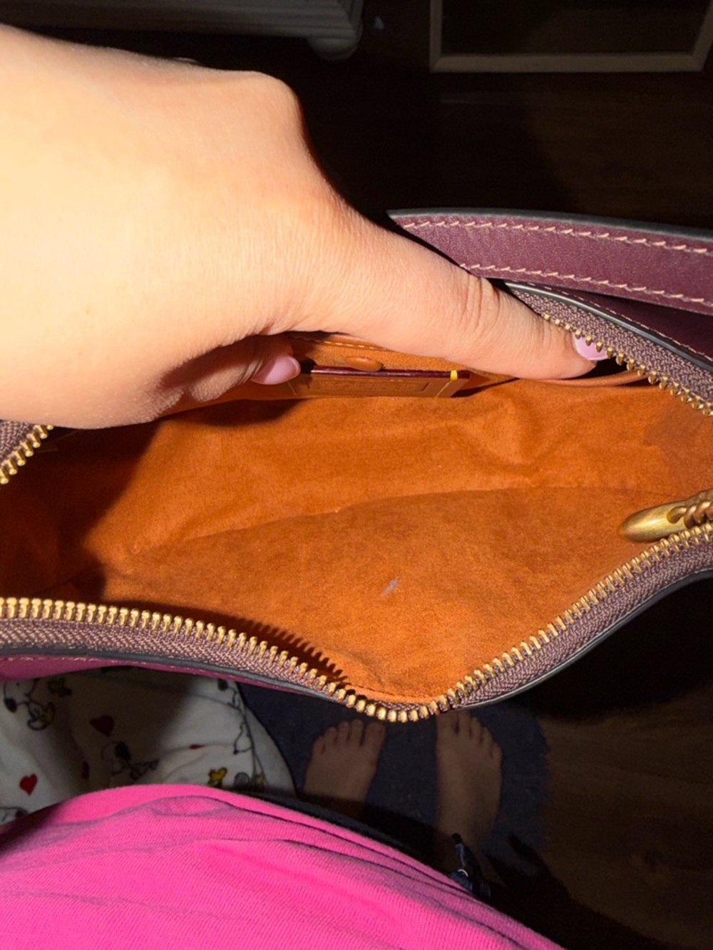 Coach Jonie 22 Bag in Black Currant Leather - Picture 5 of 6